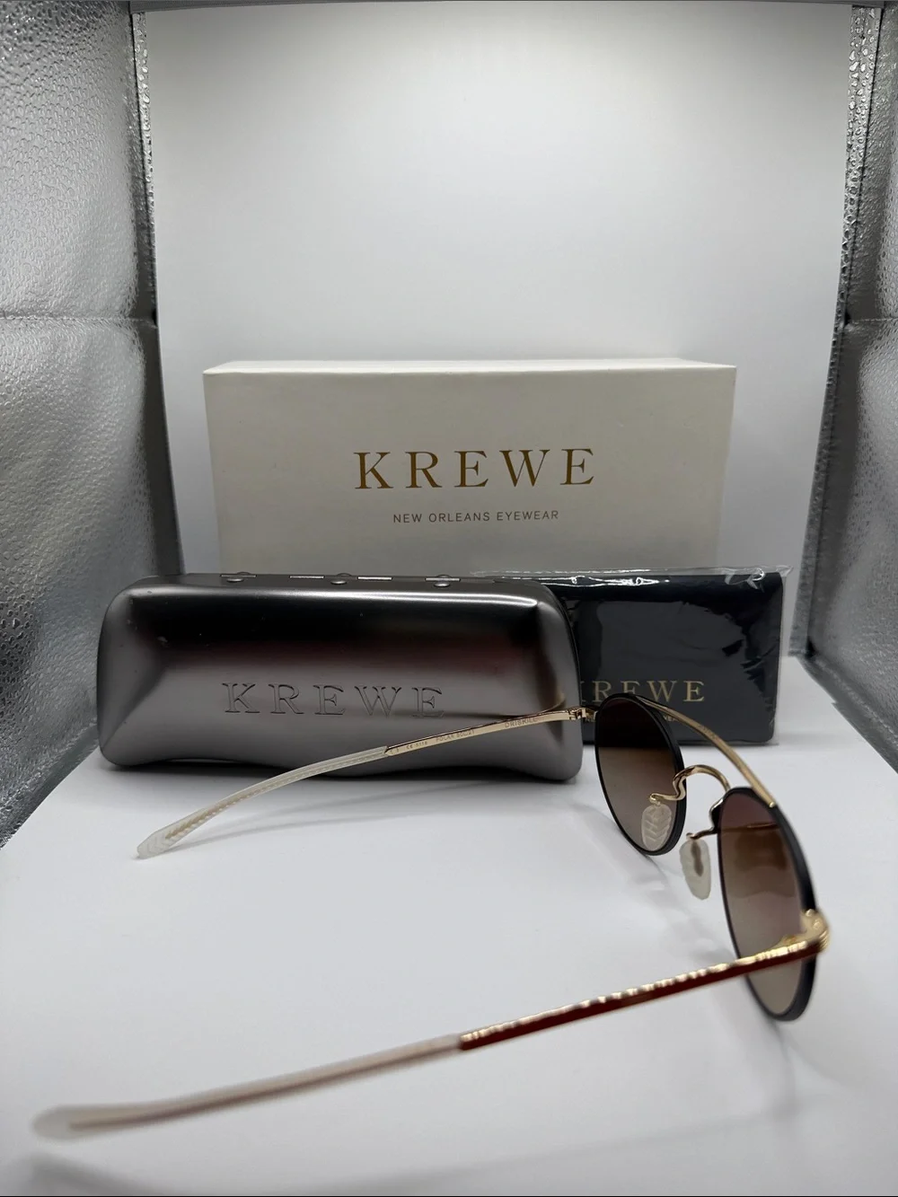KREWE Active Unisex Driskill Brow Bar Polarized Round Sunglasses, 50mm